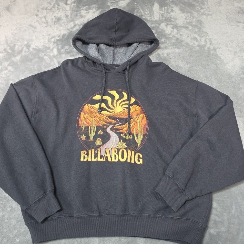 Billabong Hoodie Sweatshirt Size S‎ Desert Graphic Surf Big Logo